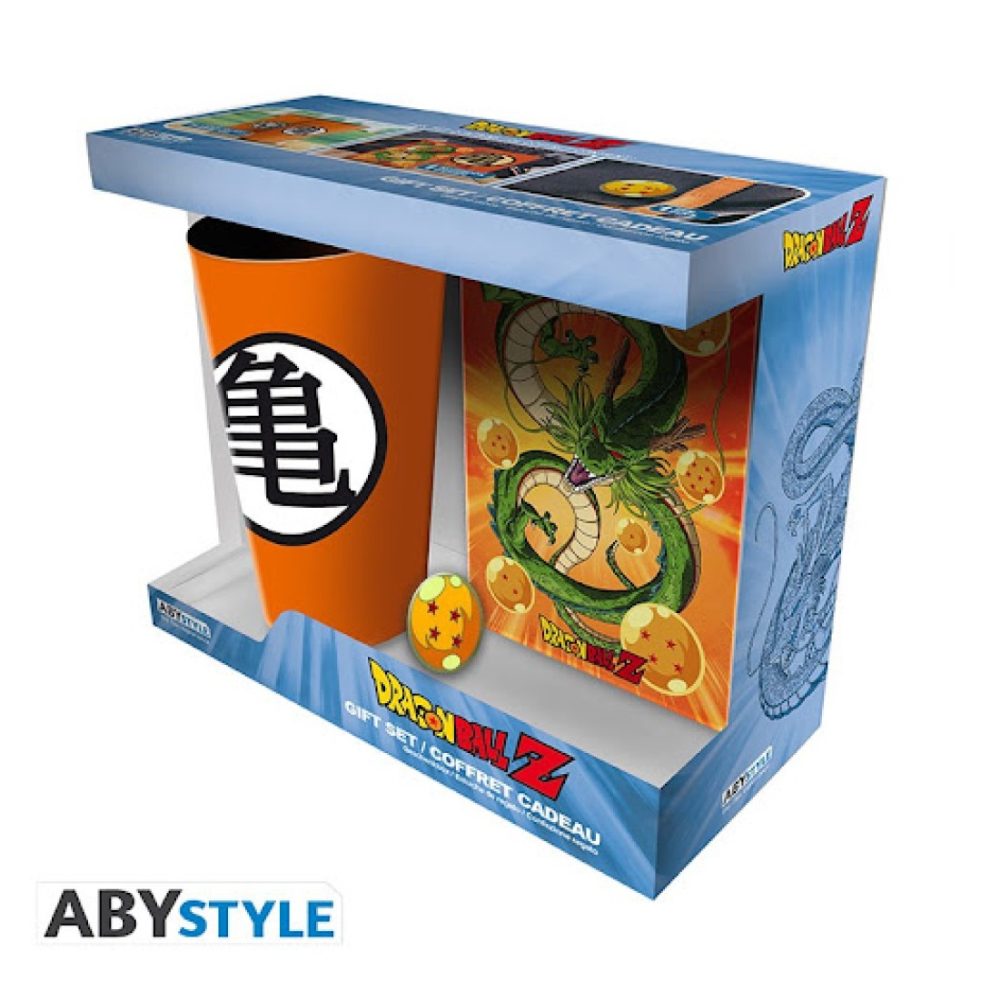 cacdb1cd367e9aea350967e967ac34fe-1.jpg Dragon Ball Z Gift Pack Glass 400ml, Pin's & A6 Notebook - Image 1