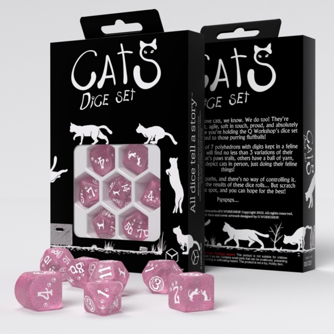 cb6c154a02972dfae24bccdefdf5fe94.jpg Q-Workshop Cats Modern Dice Set: Daisy - Image 1
