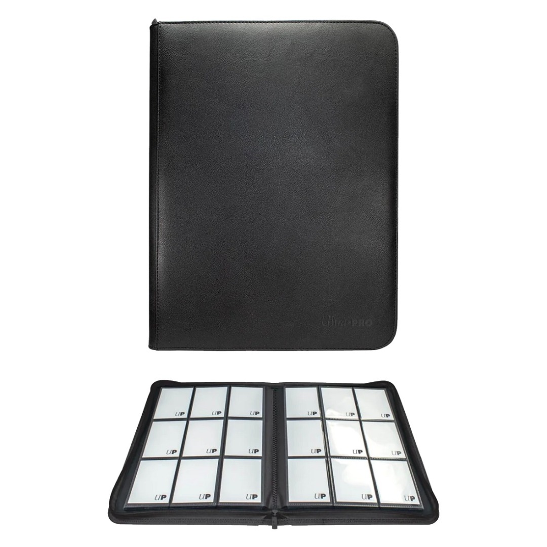 cbdc21cd1e0ebbf401cbe4cf71cc05a0-1.jpg Ultra Pro Vivid Black 9-Pocket Pro Binder Zippered - Image 1