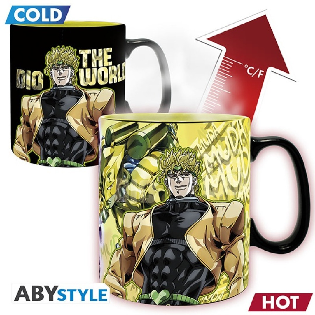 cc317bd88f06f9f6fe1d53d27428221e.jpg Jojo's Bizarre Adventure Jotaro & Dio Heat Change Mug 460ml - Image 1