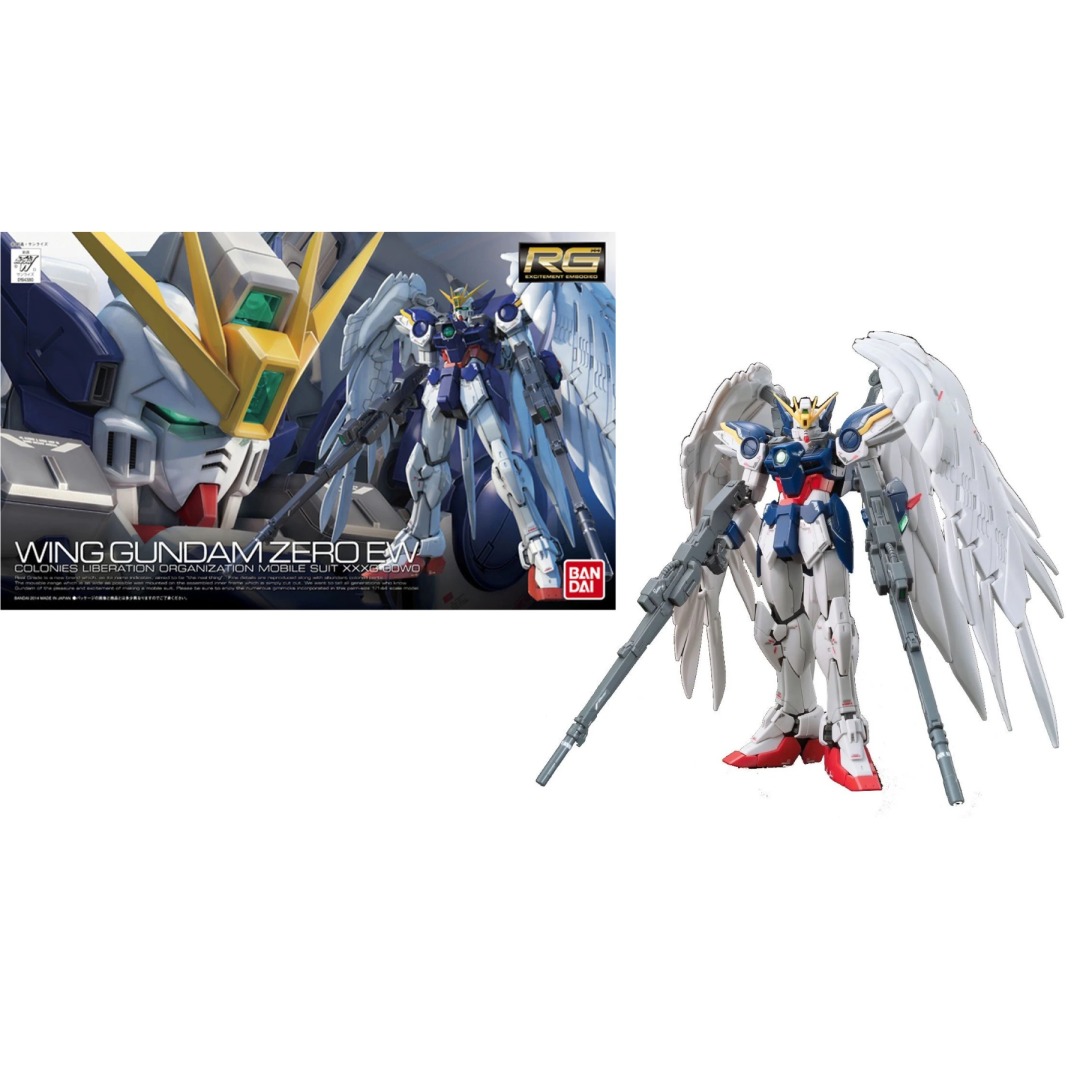 ccc28326e0355abd2d4d1be62ba83a89.jpg Gundam Wing Gundam Zero EW RG 1/144 Bandai Model Kit - Image 1
