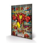Marvel Comics Iron Man Retro Color Printing On Wood 40x59cm