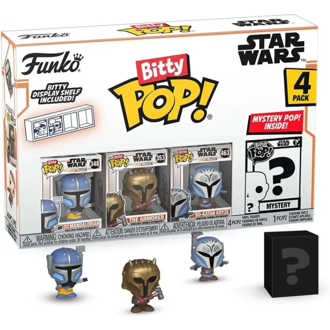 d9c6796832cfc130494d85f699a11a83.jpg Funko Bitty POP! Star Wars Heavy Mandalorian 4 Pack - Image 1