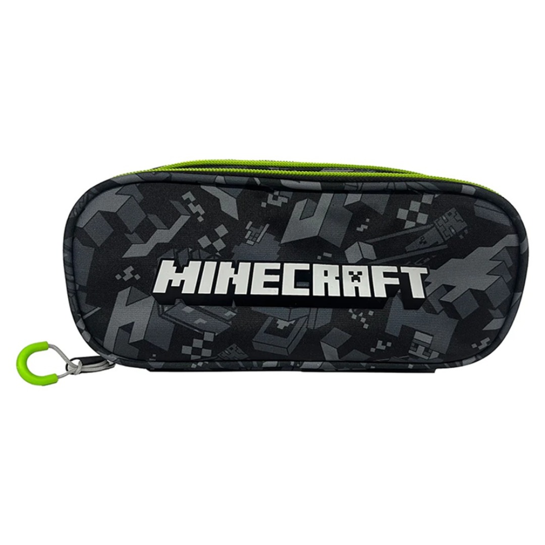 db4218a9d5daf8bf3e6600bd2fda1d81.jpg Minecraft Logo Oval Pencil Case - Image 1