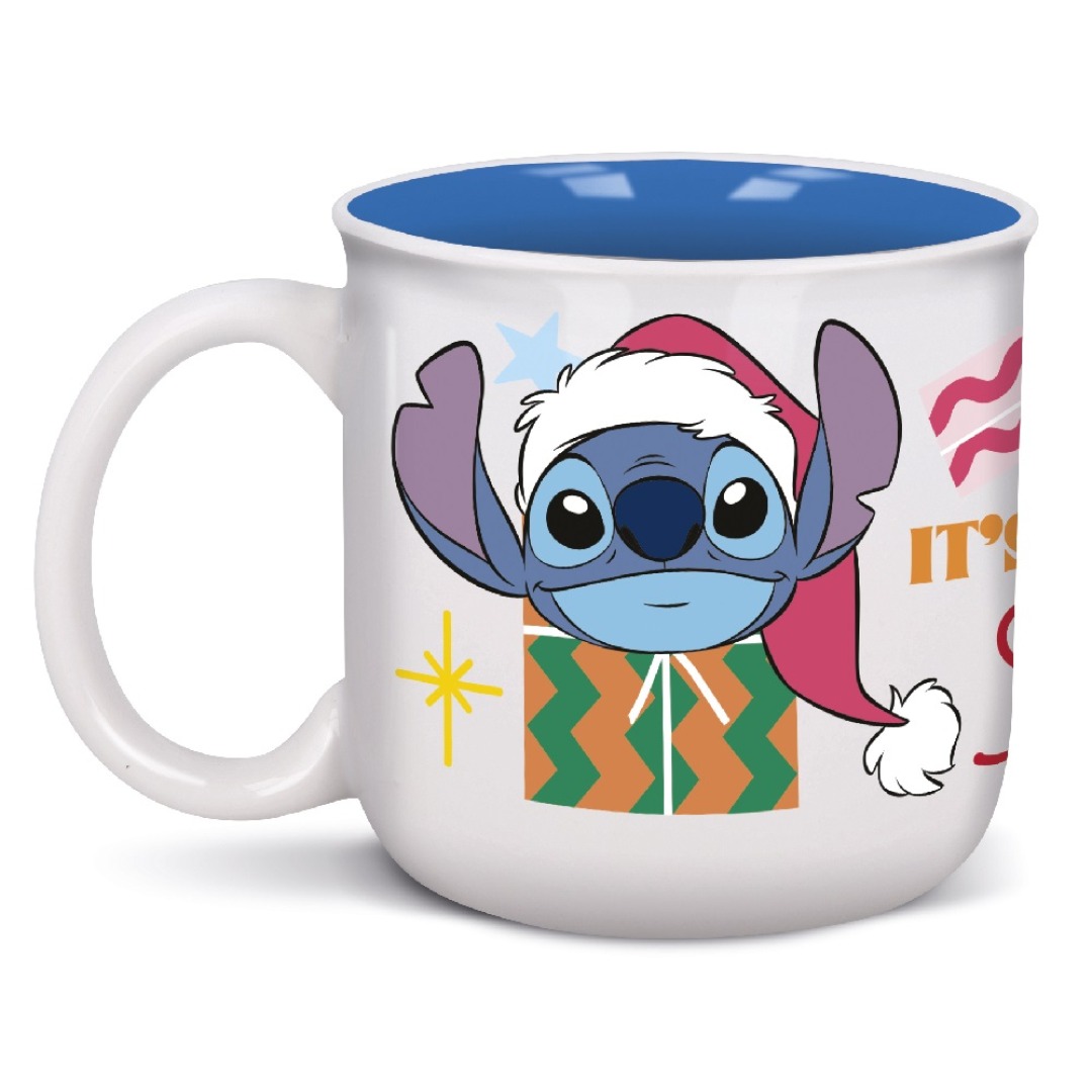 e0b70cd5643951503106a319d68ba783.jpg Disney Stitch Merry Xmas Breakfast Mug 420ml - Image 1