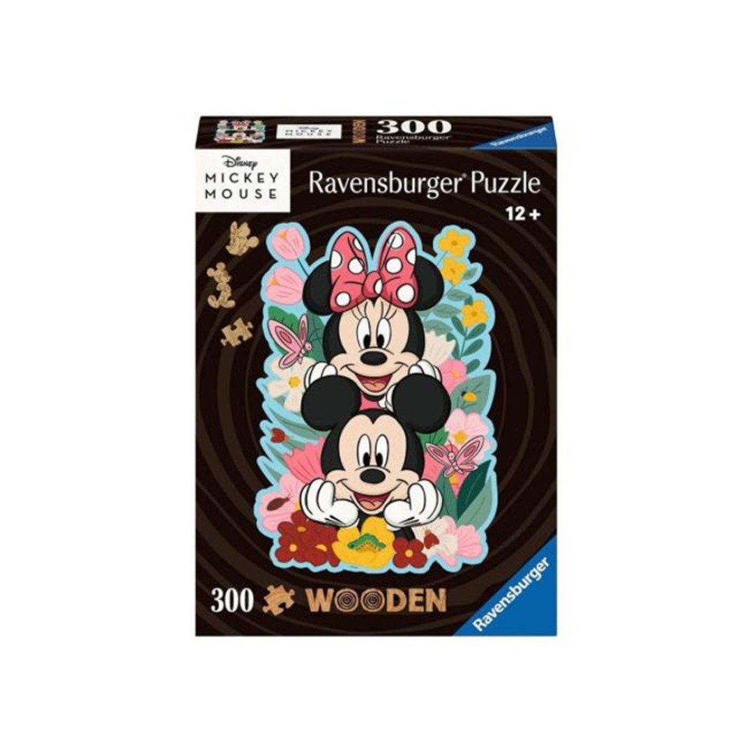 e268d0a6cee46d3566d73dfba533a667.jpg Disney Mickey & Minnie Wooden Shape Puzzle 300 Pieces - Image 1