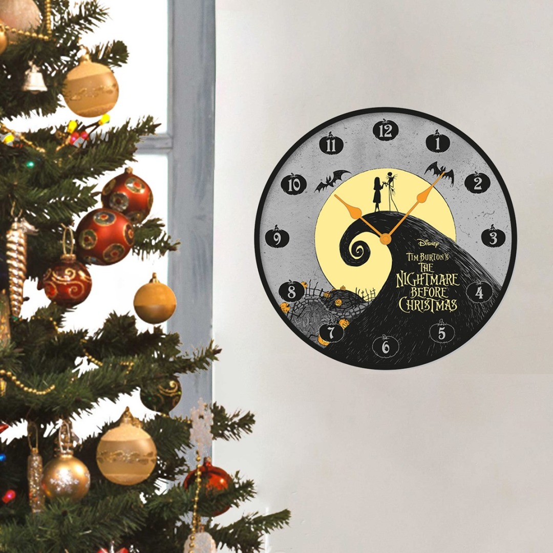 e6e913842d3b28d2d93b41f2631be899.jpg Disney Nightmare Before Christmas Silhouette Wall Clock - Image 1