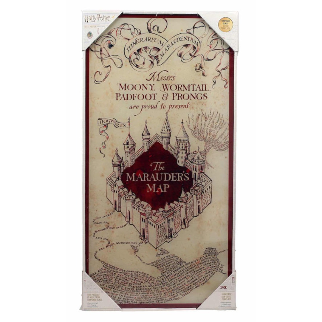 e96d6cbaa4f027ce28fad1f710ab52fe.jpg Harry Potter Marauder's Map Glass Print 30x60cm - Image 1