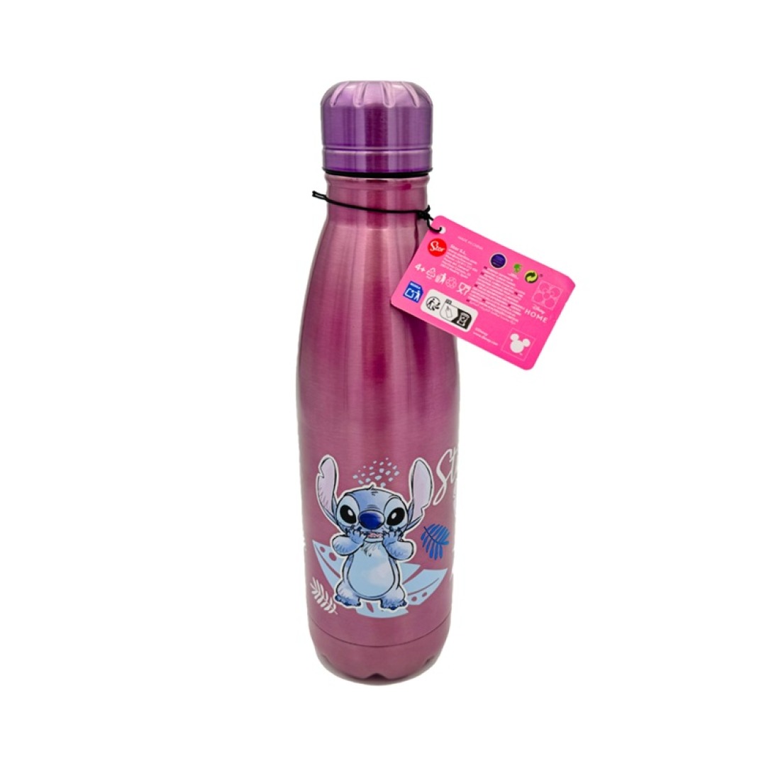eb14d863c3f6e35c35915f1c72831865.jpg Disney Stitch Watercolor Metalic Pink Stainless Steel Bottle - Image 1
