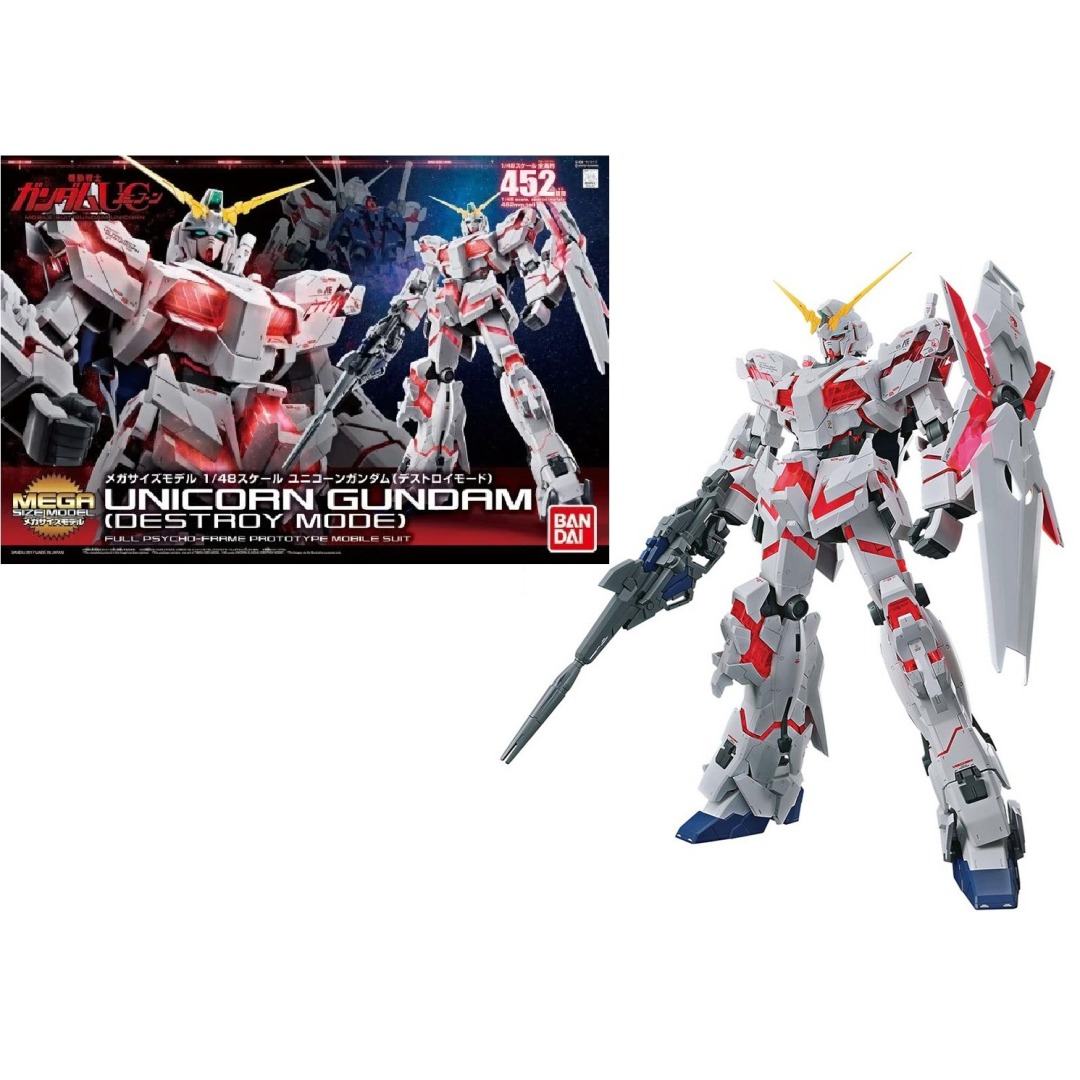 f165a5134c230826497068f2a5dcdd08.jpg Gundam Unicorn Gundam Destroy Mode MS Mega Size 1/48 Bandai Model Kit - Image 1