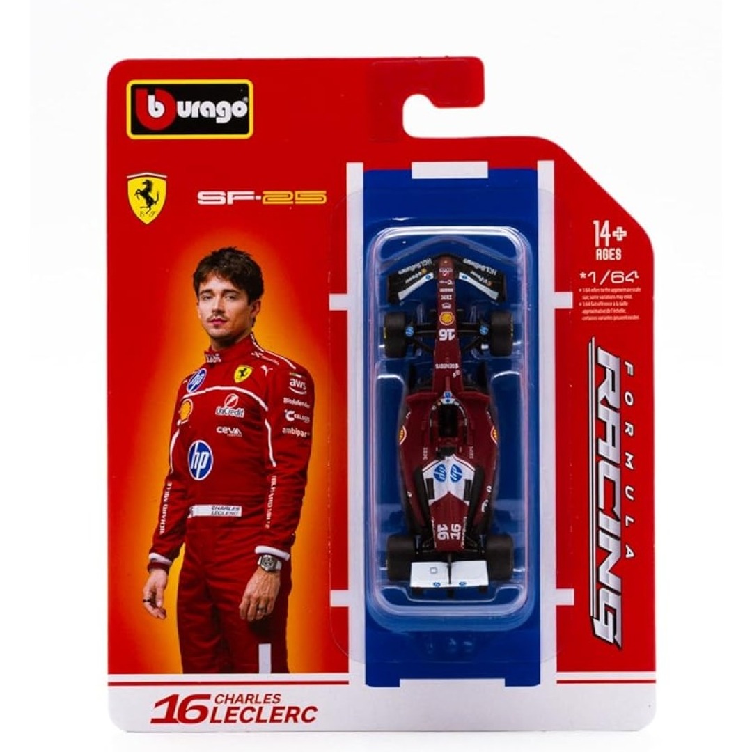 f6c36dc46054b3661c6841e0d80c5c63.jpg Bburago F1 Ferrari SF-25 Charles Leclerc #16 Scale 1:64 - Image 1