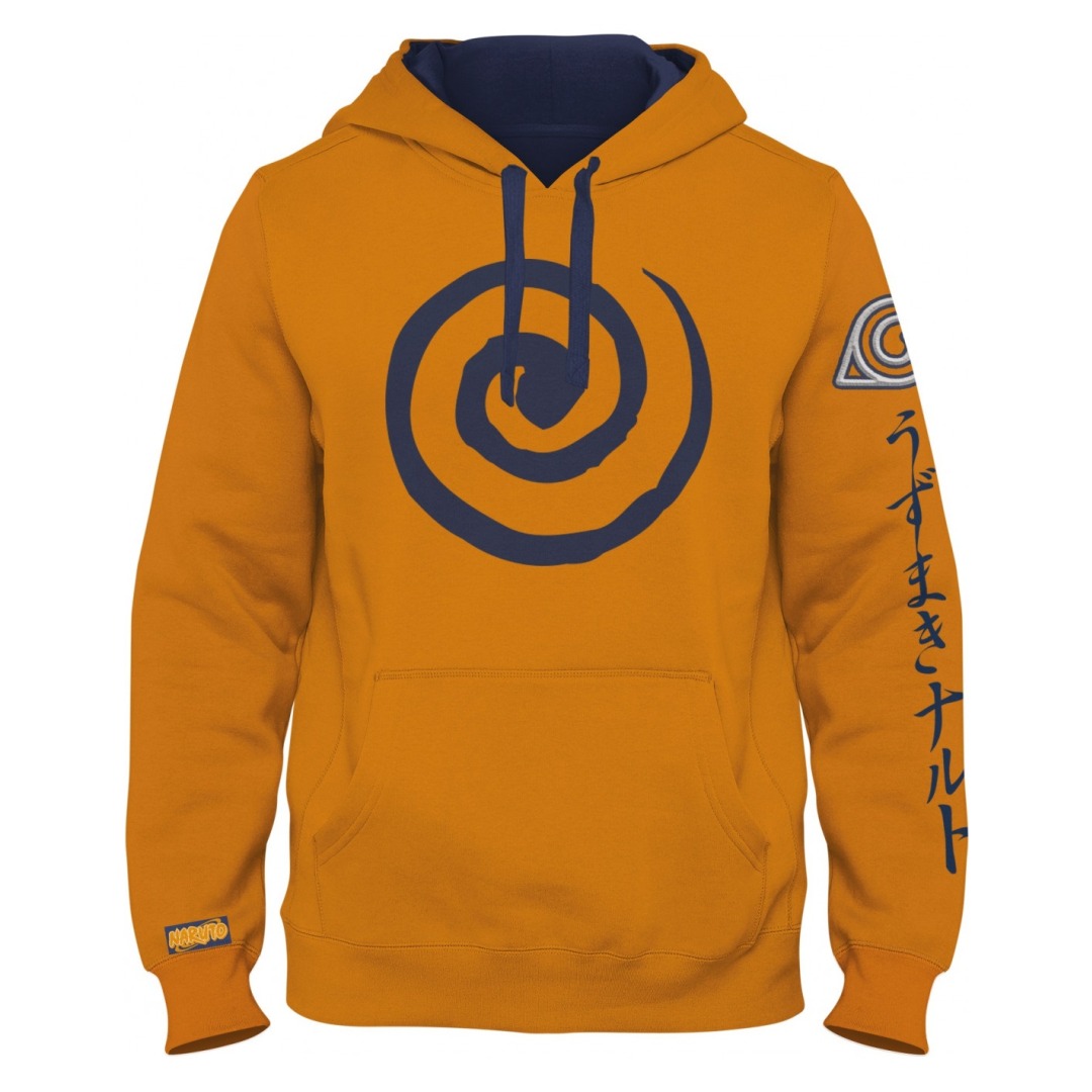 f74e458413d0bb20a87960d6a46c1594.jpg Naruto Shippuden Logo Orange Hoodie (M) - Image 1