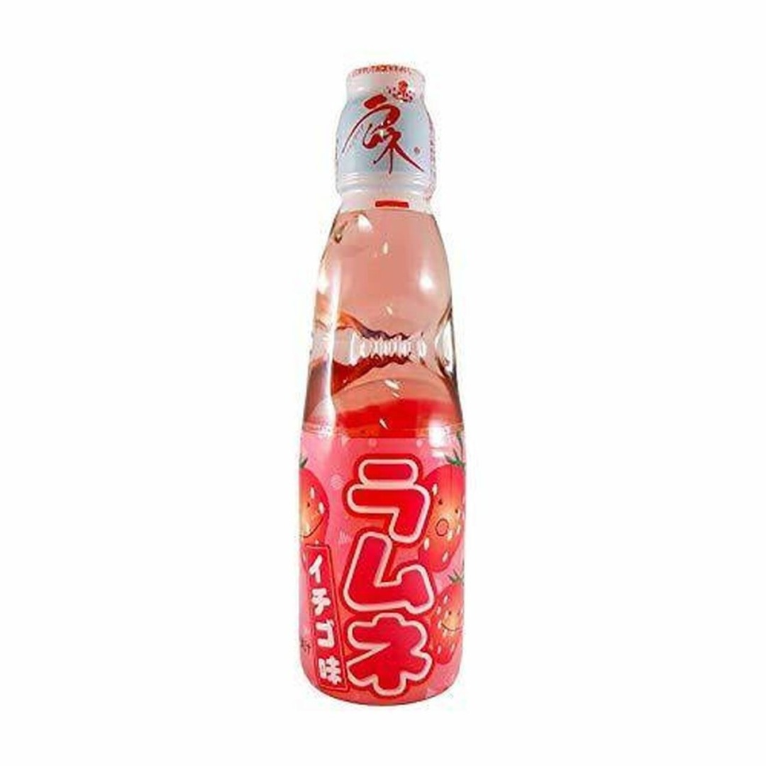 fa95454b8da9fe150f6584f4627275ce.jpg Hatakosen Ramune Strawberry 200ml - Image 1