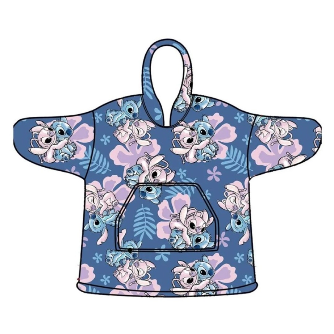 fce38589cd787fe057b20a9d64a8c5b8.jpg Disney Stitch & Angel Sweat Poncho Adult Size - Image 1