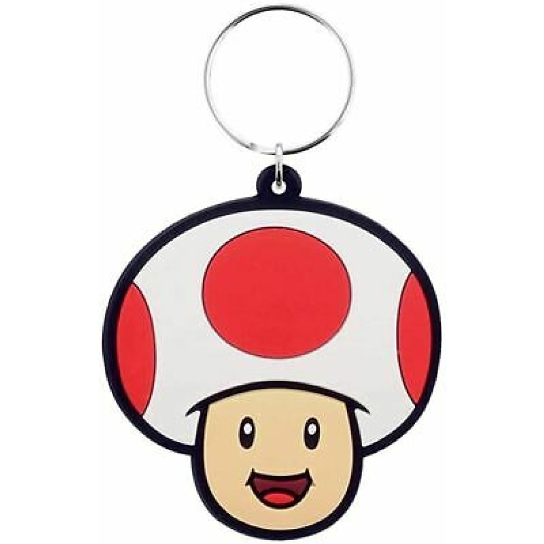 fdd9430d37bf88974154bef80178c47f.jpg Super Mario Toad Rubber Keychain - Image 1