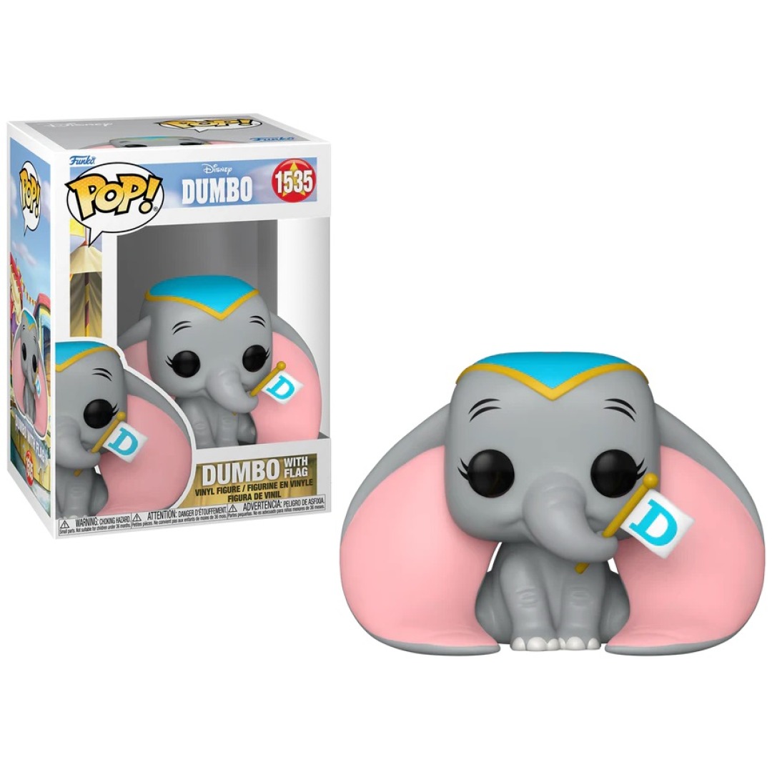 fe23a81b5053b5e28d3bcd6a619f21c0.jpg Funko POP! Disney Dumbo N° 1535 - Dumbo With Flag - Image 1