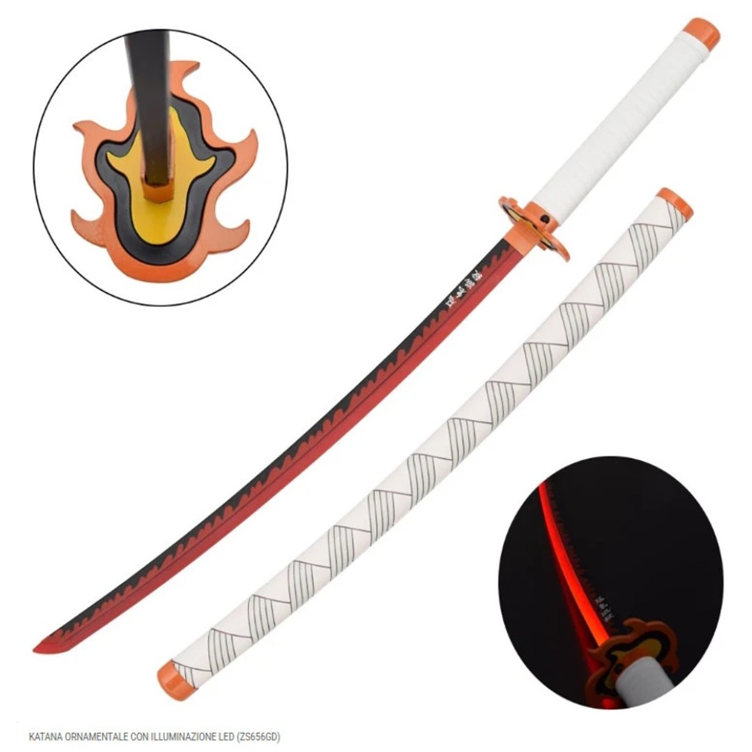 ff86b9d6256d38d79141214c3830980a.jpg Demon Slayer Kyojuro Rengoku LED Katana Replica - Image 1