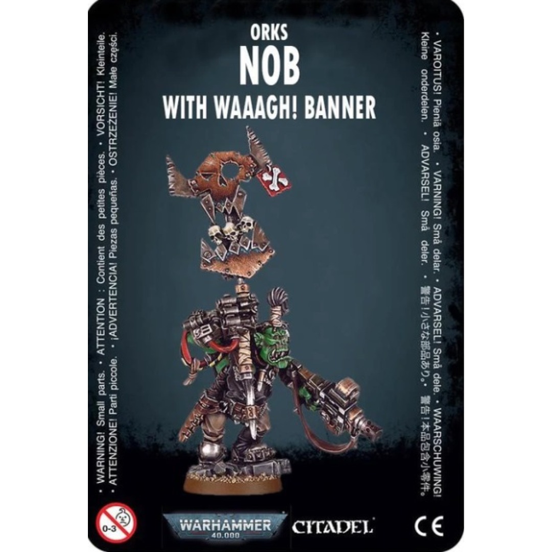 pos-5011921109913-bde0f7305b86a9452c163407fc29f4af.jpg Warhammer 40,000 Orks Nob With Waagh Banner - Image 1