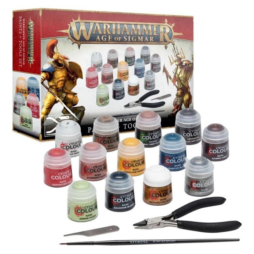 pos-5011921219254-e25434c32755bee4850b36223af81b03.jpg Warhammer Age Of Sigmar Paints + Tools Set (80-17) - Image 1