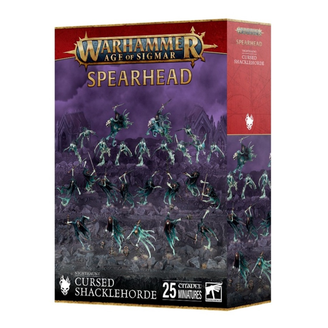 pos-5011921226146-c7d8ac203a641a1102358682081771a2.jpg Warhammer Age Of Sigmar Nighthaunt Cursed Shacklehorde Spearhead (70-914) - Image 1