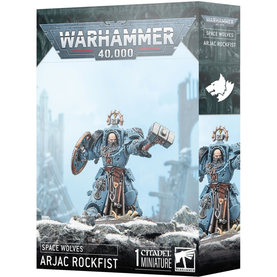 pos-5011921247868-2395e33cd638857bc33a5b2fcbe269c2.jpg Warhammer 40,000 Space Wolves Arjac Rockfist (53-38) - Image 1