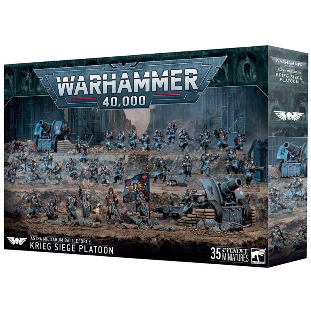 pos-5011921258222-a5eddfd0bf3aa111f4c636fcba4a6758.jpg Warhammer 40,000 Astra Militarum Battleforce Krieg Siege Platoon (71-47) - Image 1