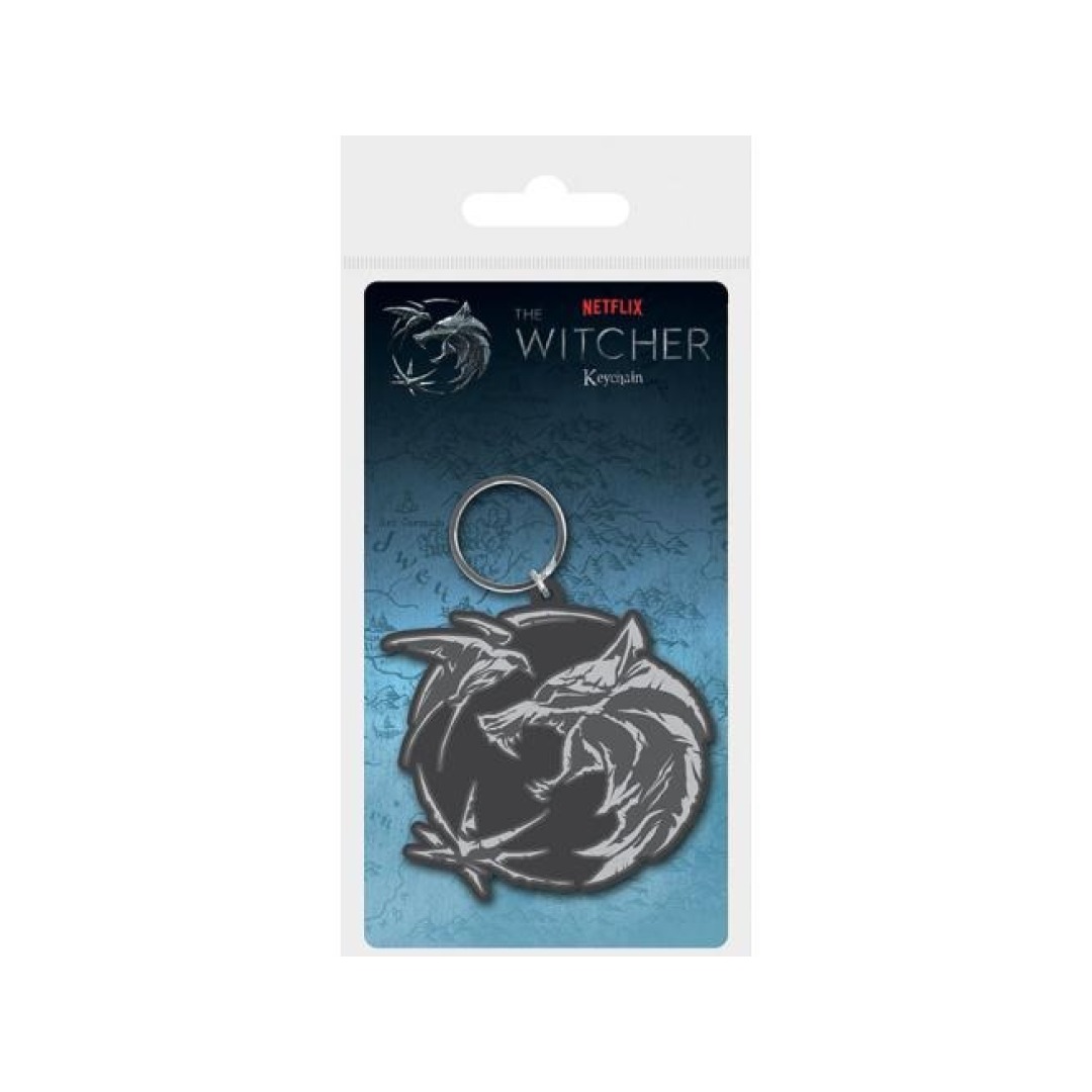 pos-5050293392561-b1a52c0a45d671abcfc940d4a43a26f6.jpg The Witcher Wolf Swallow Star Keychain - Image 1