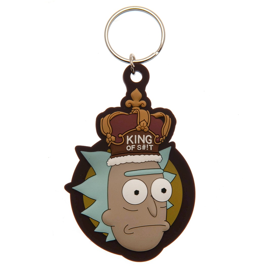 pos-5050293393230-4a004a2b71b6c69935339acca6212aeb.jpg Rick & Morty King of Shit Rubber Keychain - Image 1