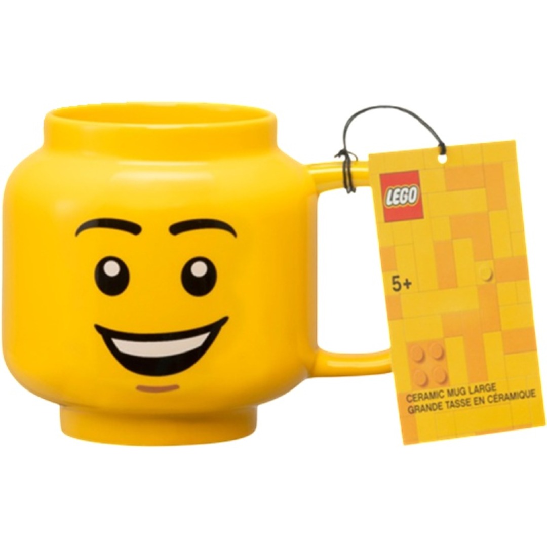 7f1dfe44a6458b4356da45690bba1b7a.jpg LEGO Ceramic Mug Head Happy Boy 530ml - Image 1