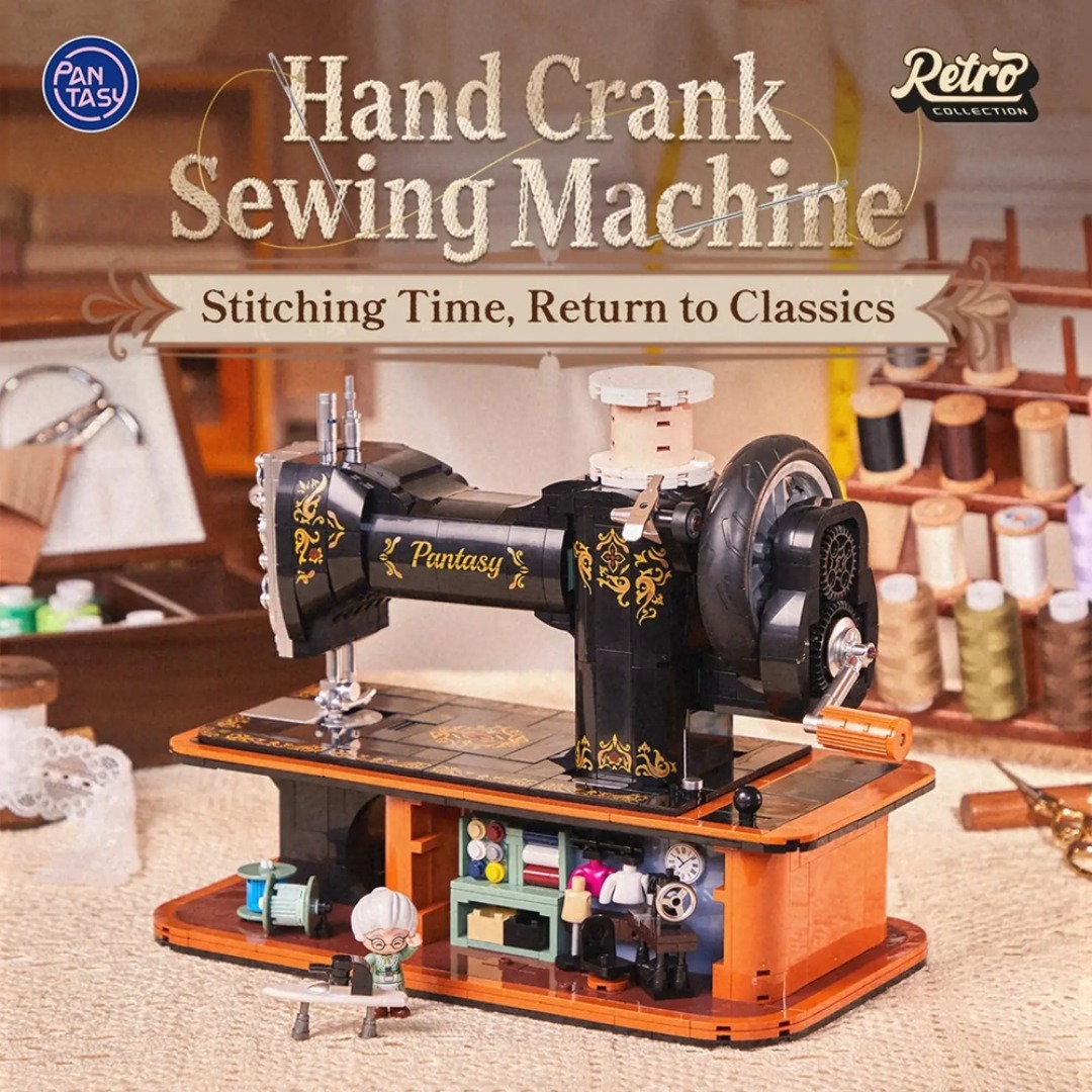 853d1805e392a6cd0d054a68cf2a05c0.jpg Pantasy Hand Crank Sewing Machin Building Block - Image 1