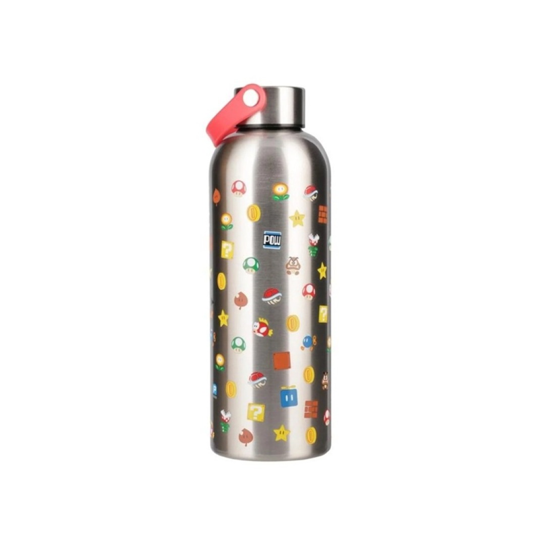 d4d8eae8eb718526eb8dd71cc71894cc.jpg Super Mario Symbols Metal Water Bottle 500ml - Image 1