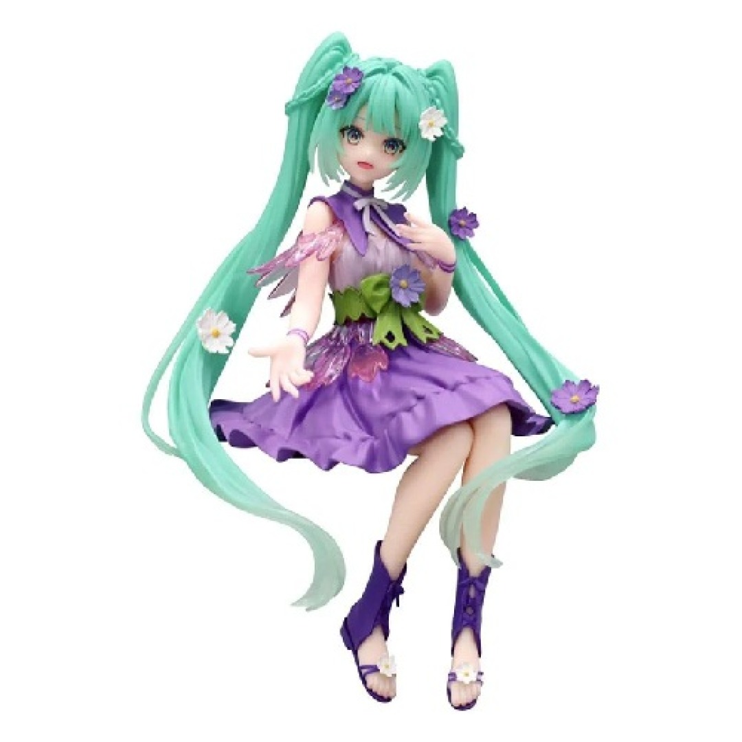 5325519eb508821628eb19854b62530a.jpg Hatsune Miku Flower Fairy Cosmos Purple Noodle Stopper Furyu Statue - Image 1