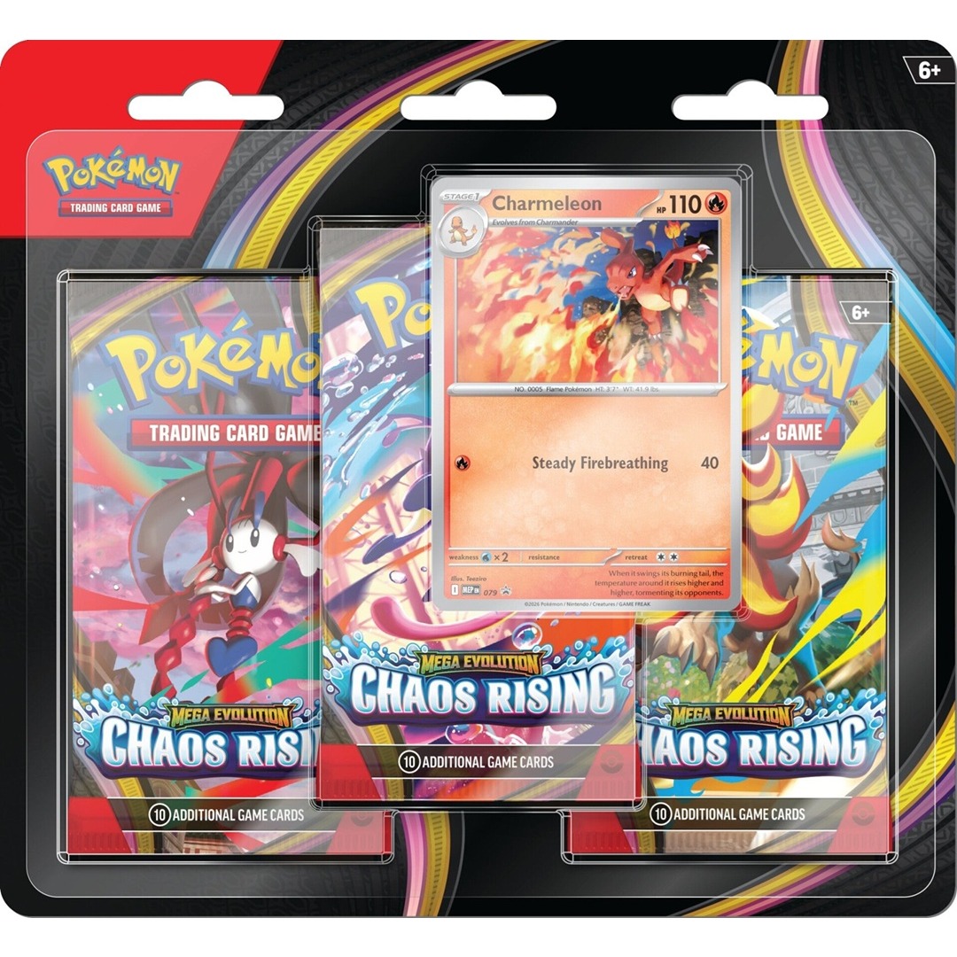 9edbc17d3eaa40180f5c537cafd7e1a6.jpg Pokemon TCG: Chaos Rising 3-Booster Blister Pack - Image 1