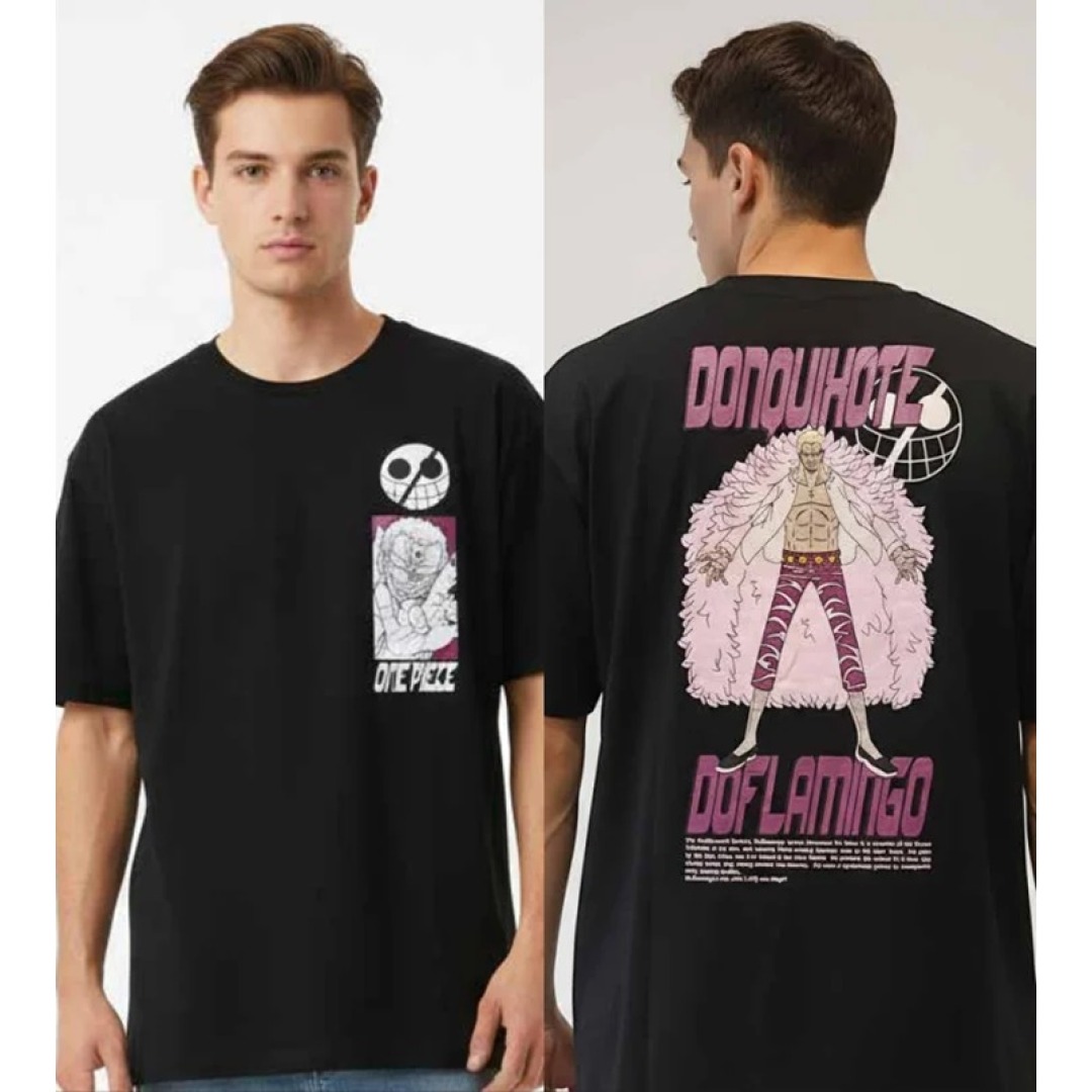 be8d4f61d0c86213c802e8b6b3a57a7c.jpg One Piece Donquihote Doflamingo Black T-Shirt (S) - Image 1