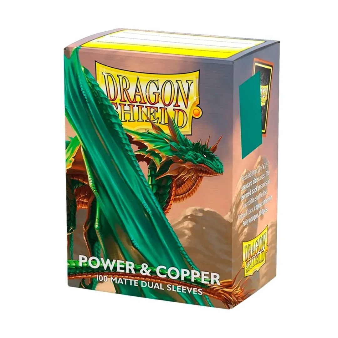 56fc172647351be7d41e52f73fe8726a.jpg Dragon Shield Matte Power & Copper Dual Sleeves (100 Sleeves) - Image 1