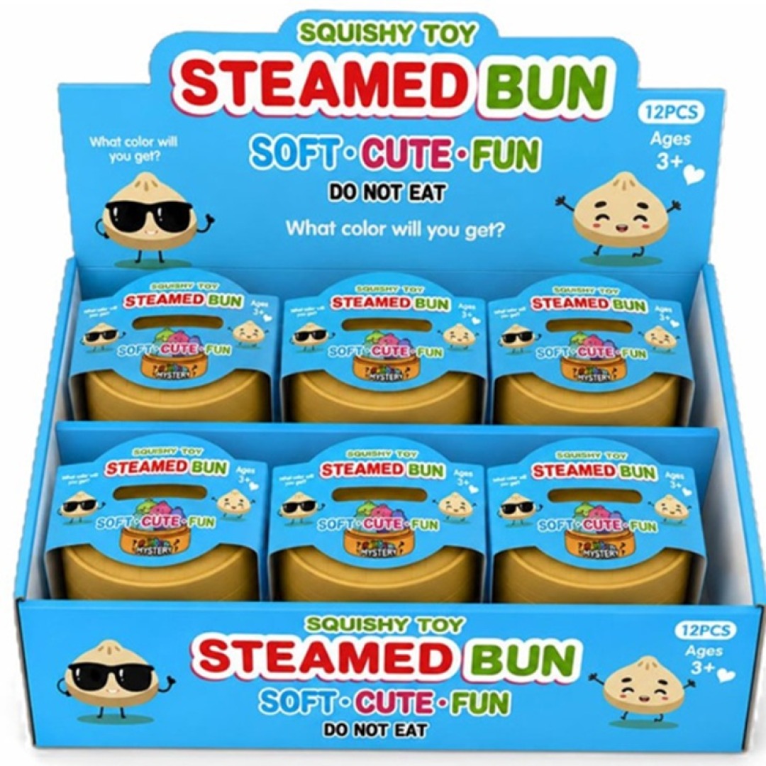 78fb997a99e0a004b27dad072632b405.jpg Squishy Baozi Dumpling Steamed Bun 9cm - Image 1