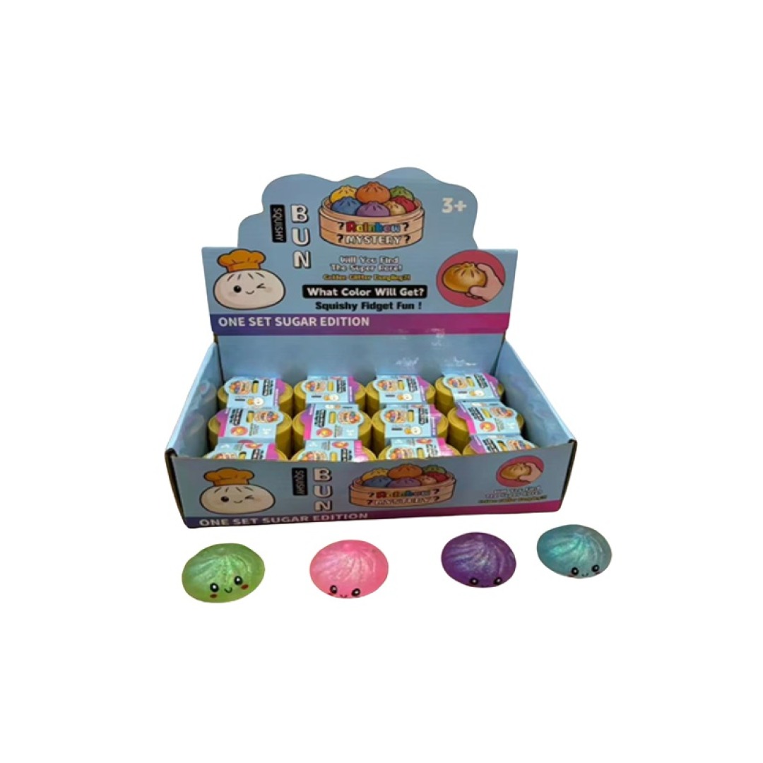 80e83d77b2c19e1fd1d18ec9c8205450.jpg Slow Rise Baozi Dumpling Squishy Rainbow 5.5cm - Image 1