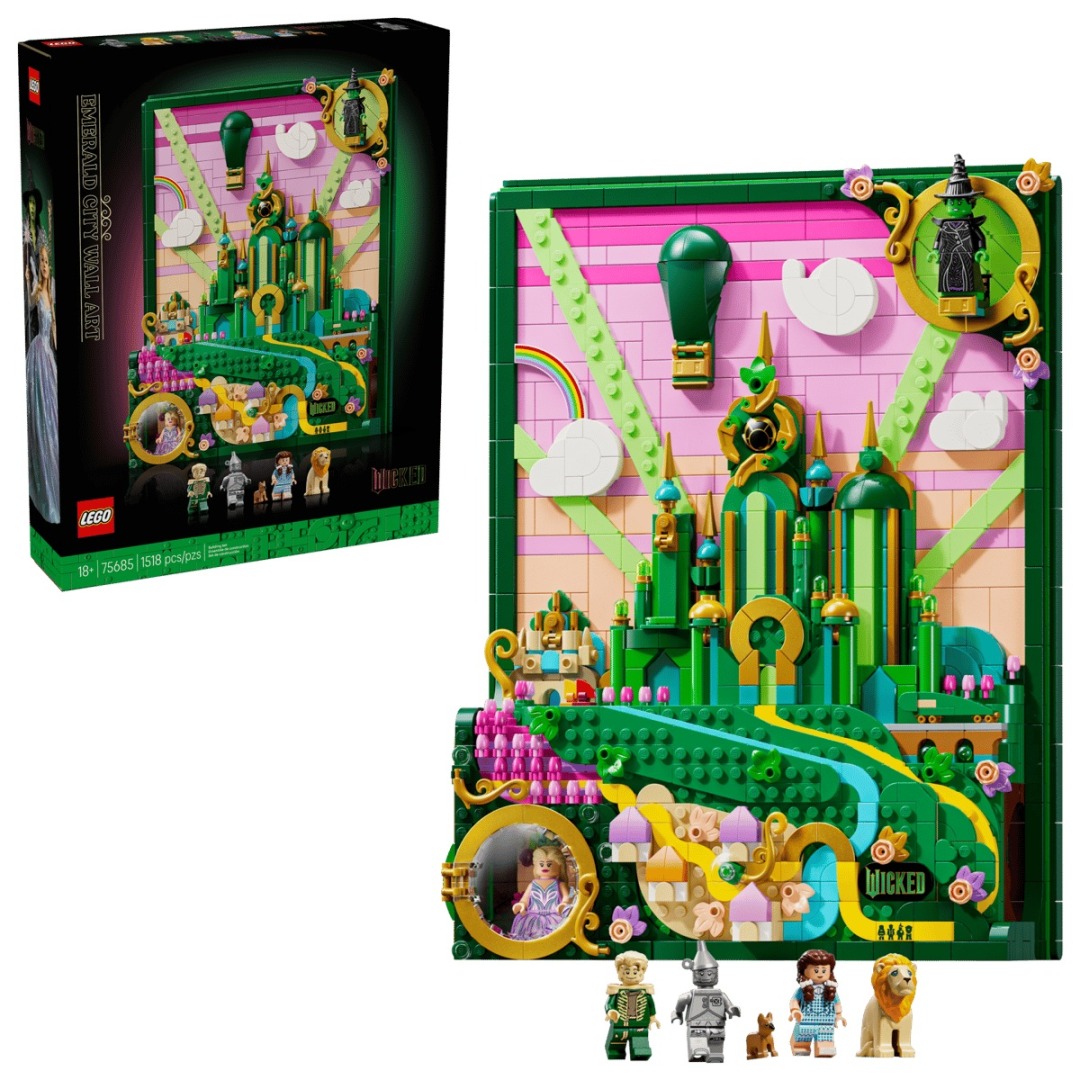 90d7e8b3b109199cba5580c10e83837b.jpg LEGO Wicked 75685 Emerald City Wall Art - Image 1