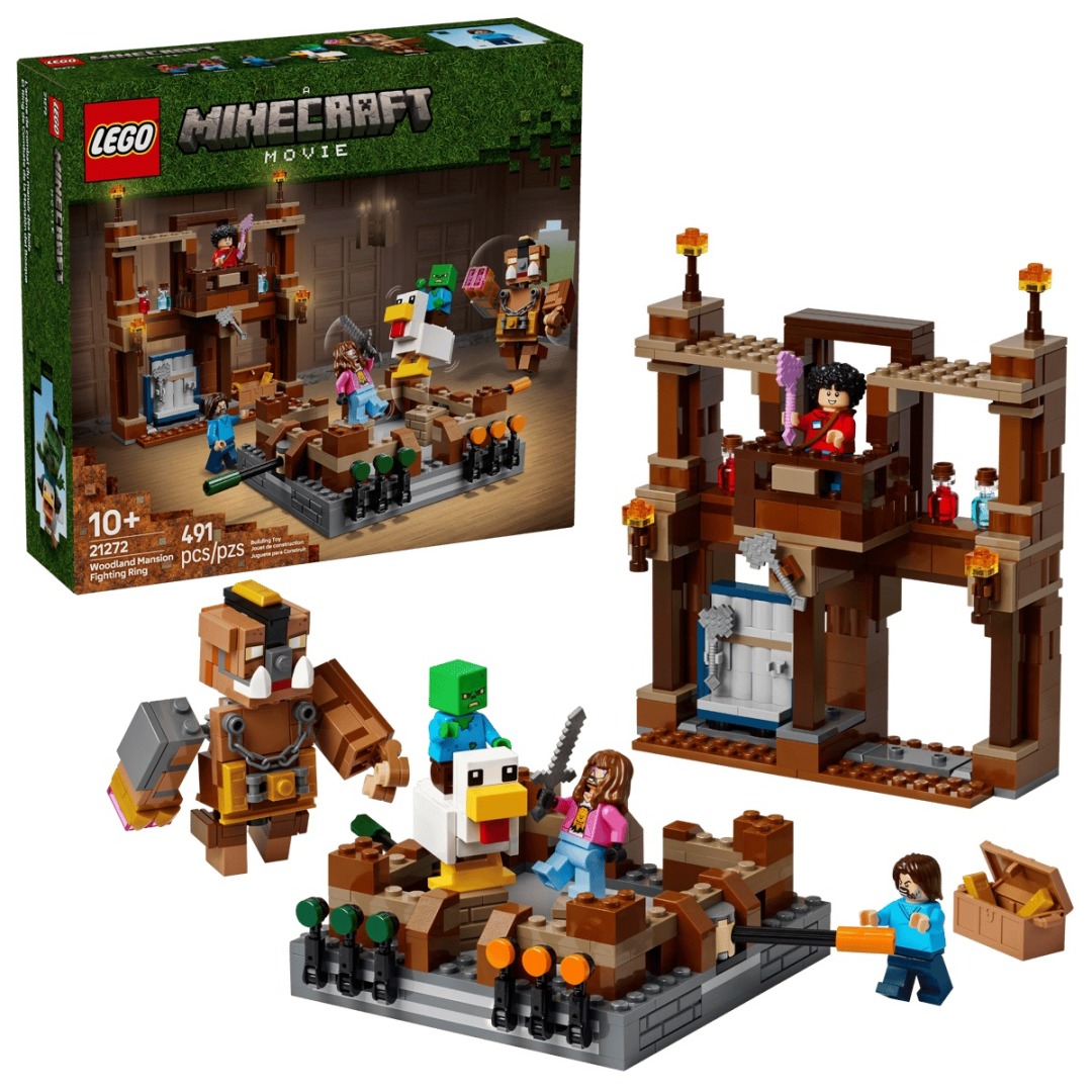 b904804584a130ee9e2cd96feed2c449.jpg LEGO Minecraft 21272 Woodland Mansion Fighting Ring - Image 1