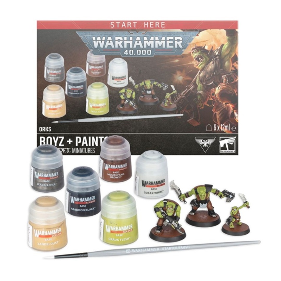 c42e69fb705bf7449cb0447631bd9e7e.jpg Warhammer 40,000 Orks Boyz + Paints (60-05) - Image 1