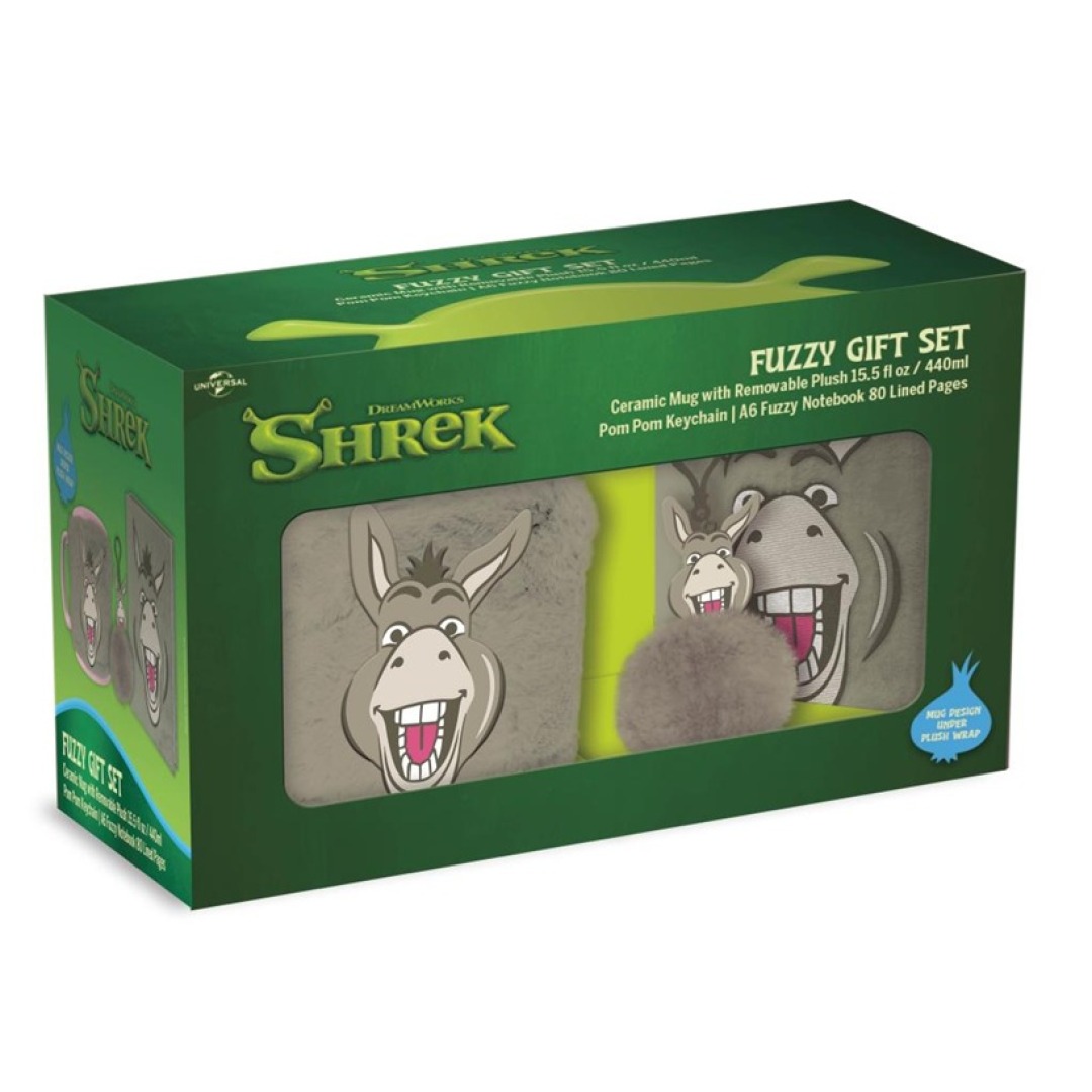 fc3c1e7637580b8935b2e3e047efd8d2.jpg Disney Shrek Donkey Fuzzy Gift Set - Image 1