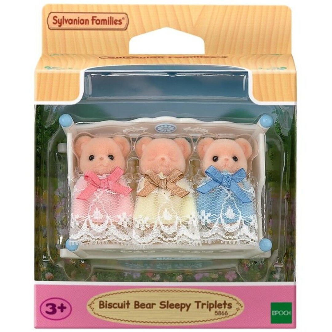 02b5f680a7fe8d8b6d425514c7fe1054.jpg Sylvanian Families Biscuit Bear Sleepy Triplets - Image 1