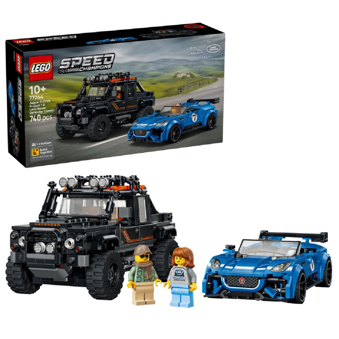 42037873358661a6b8dfeddf998b5758.jpg LEGO Speed Champions 77264 Jaguar Project 7 and Land Rover Defender - Image 1