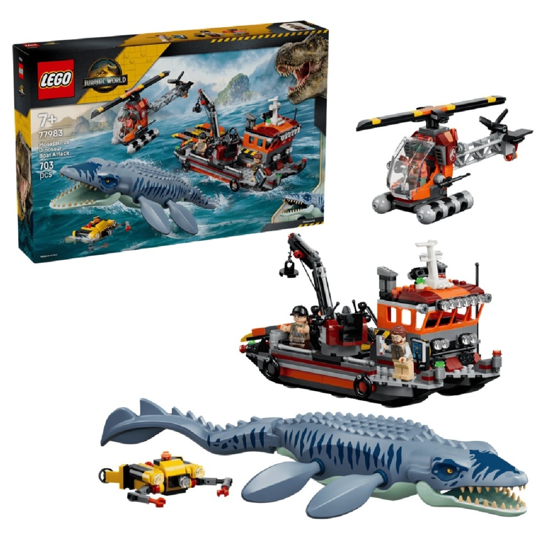 5cf8009556c3bef77ad0be4dccc3ad9c.jpg LEGO Jurassic World 77983 Mosasaurus Boat Attack - Image 1
