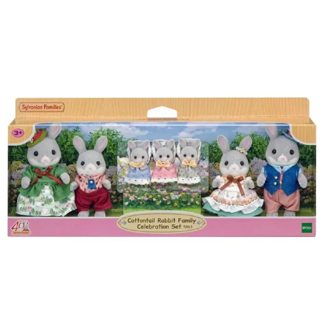 7de6135748c007e7d332193822b95a17.jpg Sylvanian Families Cottontail Rabbit Family Celebration - Image 1