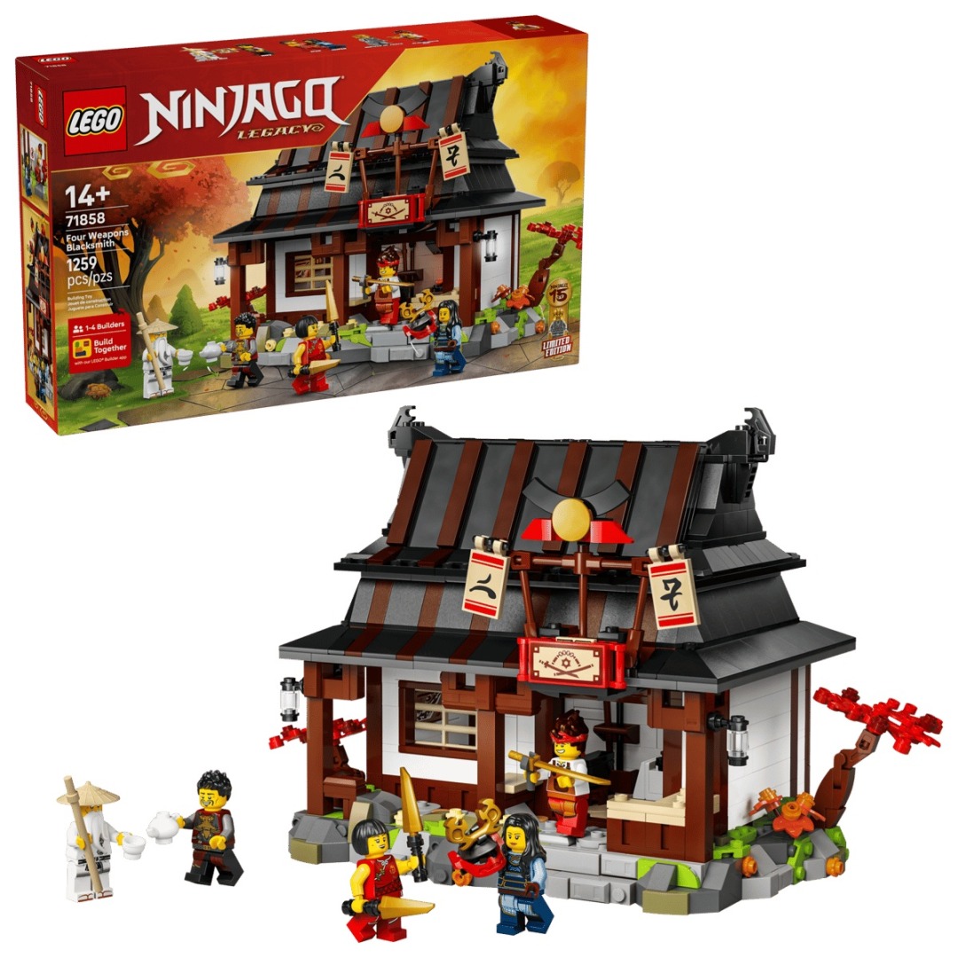 a0985036109624fe15fdb2463457da6f.jpg LEGO Ninjago 71858 Four Weapons Blacksmith - Image 1