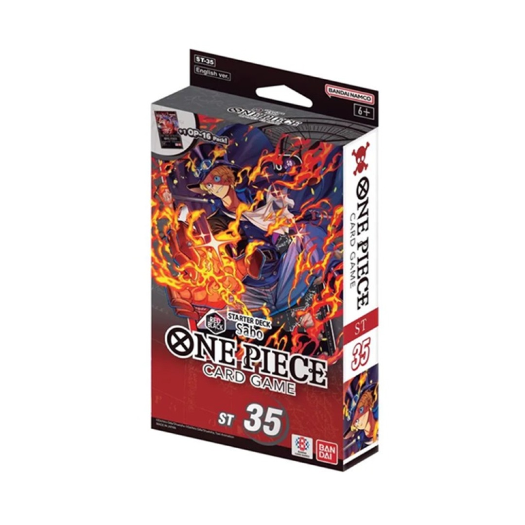12e7ddc208f33b1adad2941decaf7206.jpg One Piece Card Game: ST-35 - Red/Black Sabo Starter Deck - Image 1