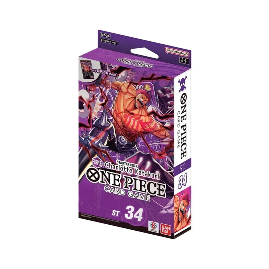 24684c0703e0bdf9e4da5c134325e956.jpg One Piece Card Game: ST-34 - Purple Charlotte Katakuri Starter Deck - Image 1