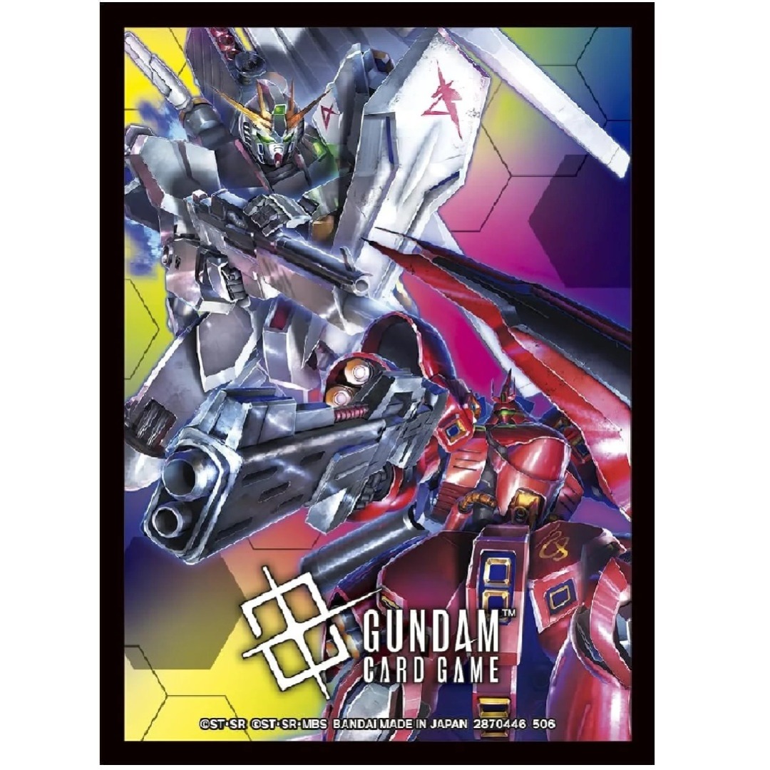 8887d08e64adfe732eeab94000681db6.jpg Gundam Card Game: Nu Gundam vs Sazabi Sleeves - Image 1