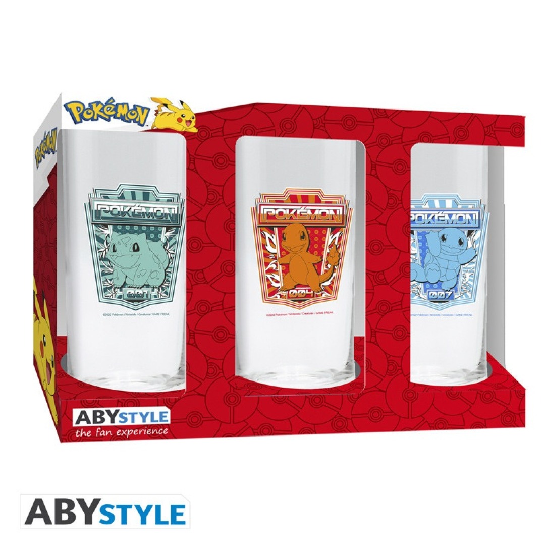 0c528de48685b76862702e51a474cec8.jpg Pokemon 3 Glasses Set - Image 1